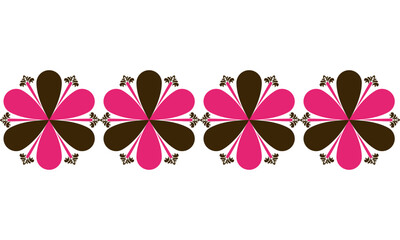 set of colorful flowers