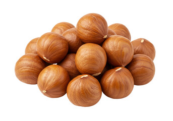 Isolated pile of shelled hazelnuts ready for snacking or adding to sweet and savory dishes