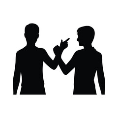 Silhouette of Two People Making a Pinky Promise