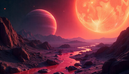 Lava Planet: Fiery Rocky Exoplanet in Synchronous Orbit.