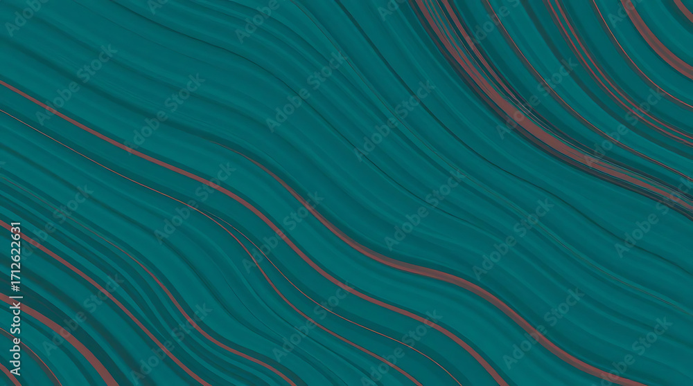 Poster abstract teal background with wavy lines, creating a dynamic and fluid pattern for modern designs