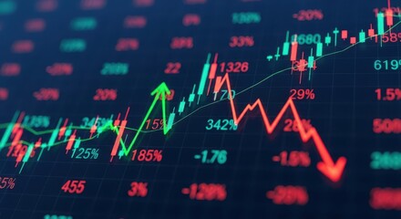 Fototapeta premium Visualizing Financial Market Trends Stock Performance Data