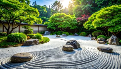 Serene Japanese Garden Zen Garden.