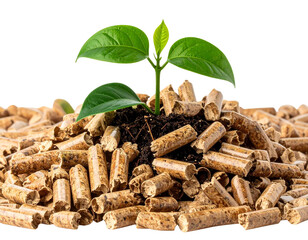 Plant Sprouting from Biomass Pellets PNG