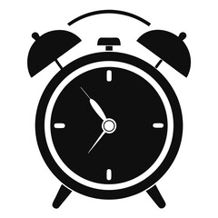 Black and white alarm clock illustration for time management concept
