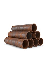Rusty pipes stacked