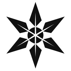 Abstract Star Shape with Sharp Edges and Central Circle Design