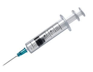 Empty Medical Syringe with Clear Barrel Isolated on Transparent Background