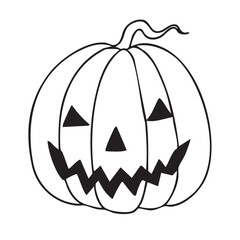 Hand drawn vector doodle of a Halloween pumpkin