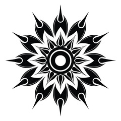 Tribal Sunburst Design with Sharp Points and Circular Center