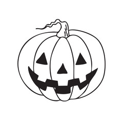 Hand drawn vector doodle of a Halloween pumpkin