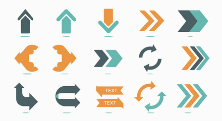 Vector Arrow Symbols Pack Navigation Directional Guidance