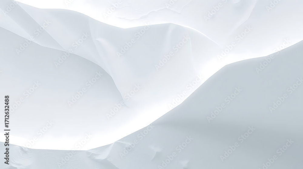 Poster abstract white background with soft waves and smooth texture for presentation or product display