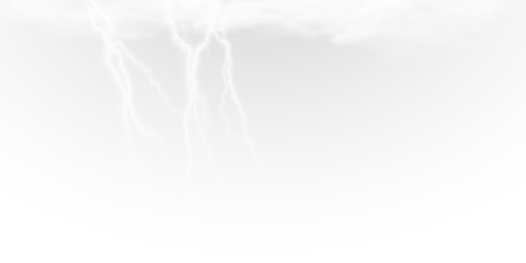 Realistic lightning flash effect, thunderstorm and lightning. Shining white lightning isolated on transparent background, natural phenomenon png.	
