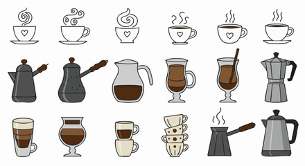 set of drinks Coffee Icons
