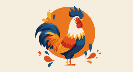 rooster isolated on white