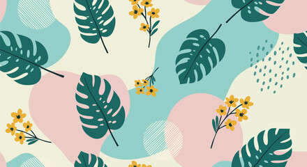 Colorful Leaves and Flowers
