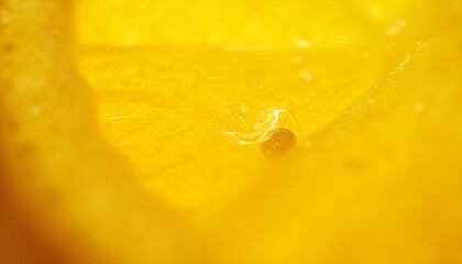 The Lemon's Pores: An extreme macro shot focusing on a small section of a lemon's bright yellow skin. The camera is positioned to capture the waxy texture and the myriad of tiny, pockmarked pores that