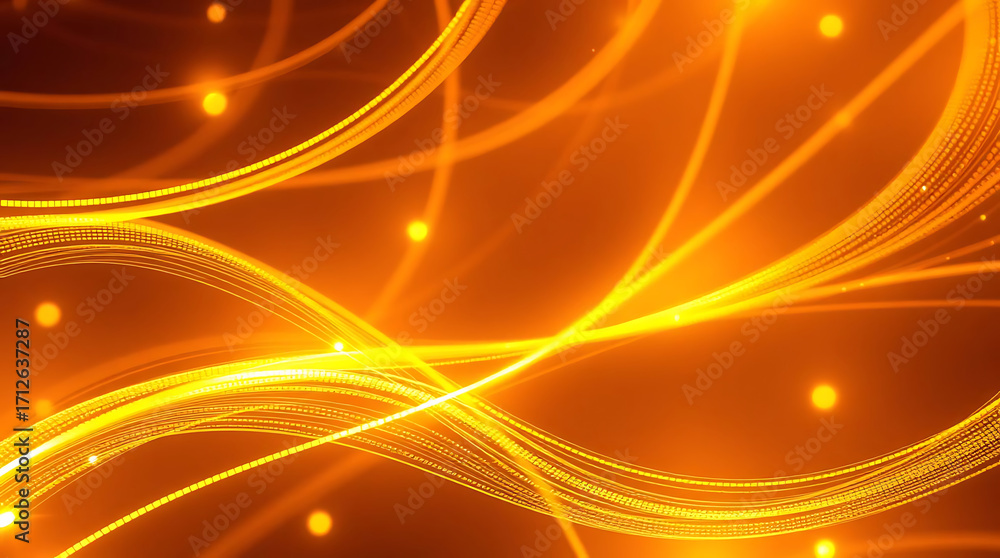Poster abstract golden light trails create a dynamic and energetic background for creative projects and pre