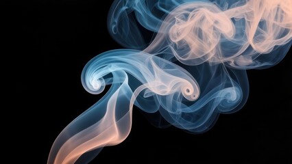 Fototapeta premium Abstract swirls of colored smoke against a black background