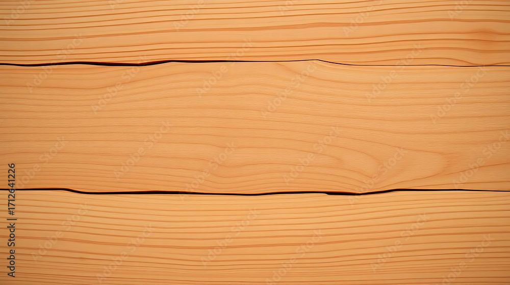 Poster closeup of a smooth, light brown wooden surface with subtle grain patterns and horizontal lines, cre