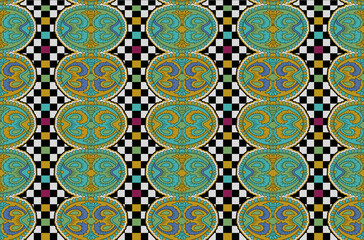 Abstract seamless  colorful circle geometric wallpaper pattern