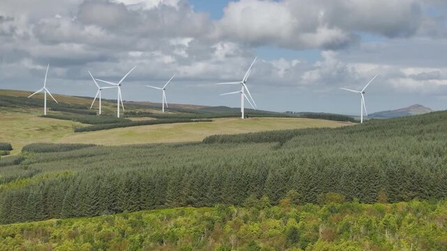 Wind Farm from a drone, Roxburghshire, Roxburgh, Southern Uplands, Scotland