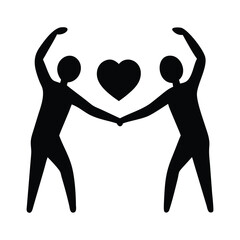 Silhouette of Friends Forming a Heart Shape