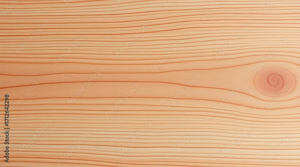Aufkleber closeup of a light brown wooden surface with visible grain patterns and a knot, creating a natural t