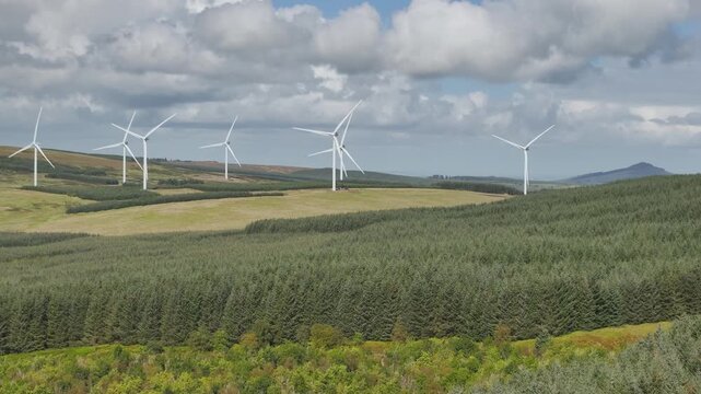 Wind Farm from a drone, Roxburghshire, Roxburgh, Southern Uplands, Scotland