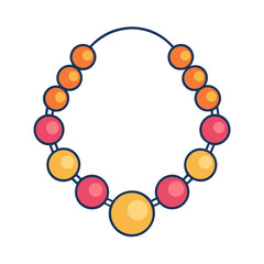 Colorful beaded necklace with a simple circular design