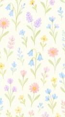 Delicate floral watercolor pattern.
