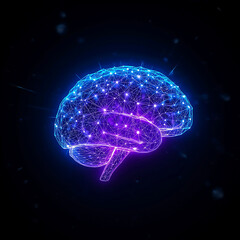 3D Digital Brain with Neural Network and Data Flow – AI Technology Concept