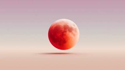 Majestic total lunar eclipse casting a red hue over the night sky during a serene evening in early autumn