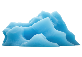 Isolated glacial ice formation, glacier geology, blue iceberg, sculpted glacial ice mass