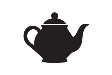 Obraz premium Teapot icon silhouette illustration on white background.