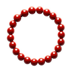 Elegant red bead bracelet isolated on transferent background for jewelry design and fashion