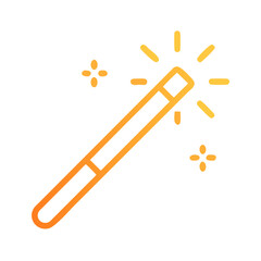 Magic Wand of Sparkles: A golden wand radiates brilliance with a touch of magical sparkles. Evoking feelings of wonder and fantasy, this illustration showcases simple elegance and enchanting charm.
