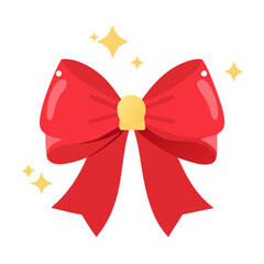 Festive Red Ribbon: A vibrant, red ribbon, adorned with a golden accent and sparkling accents. Perfect for adding a touch of holiday cheer or elegant decoration. 