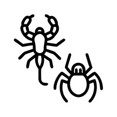 Dangerous Duo: A stark, graphic image showcases the stark lines of a scorpion and spider, representing fear and survival in their respective domains.