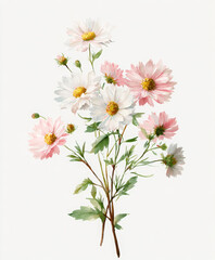 Fototapeta premium Elegant and luxurious cosmos flower illustration for wedding invitation, greeting card