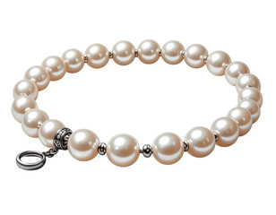 Obraz premium “Classic Circular Pearl Bracelet with Decorative Charm, isolated on transparent background”.