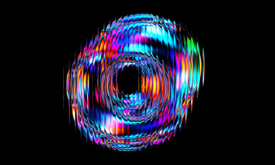 Colorful abstract vortex with glitch effect