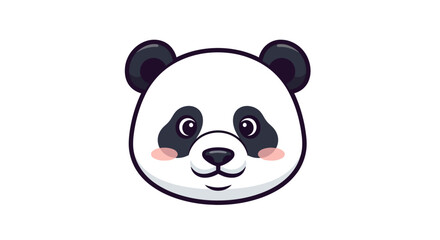 Obraz premium Adorable Panda Face Illustration with Black and White Cartoon Style