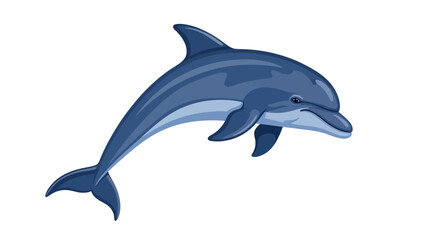 Fototapeta premium Blue Dolphin Leaping, Dynamic Pose, Detailed Illustration