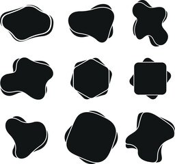 Set of abstract shape black color 