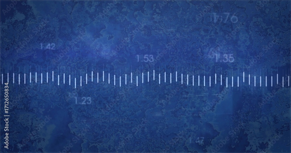 Poster displaying horizontal measurement scale with tick marks on blue interface, featuring numeric labels