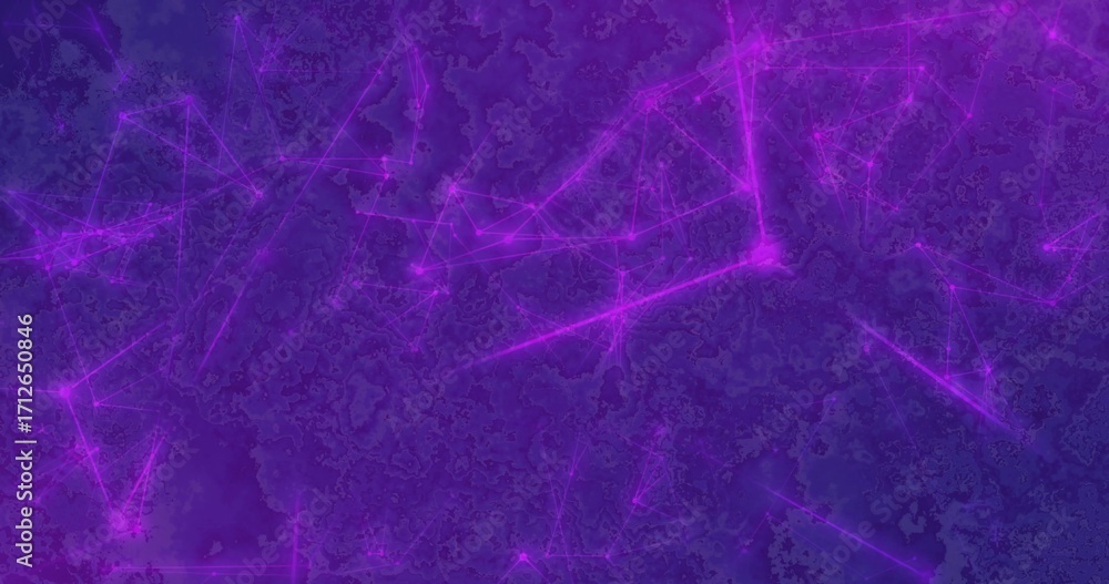 Aufkleber displaying interlinking luminous magenta nodes glowing on thin purple lines across digital network