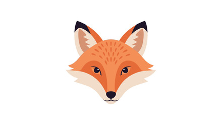 Cute Flattened Fox Head with Detailed Design