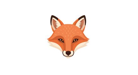 Stylized Fox Head Illustration with Orange Fur and Detailed Features